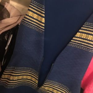 Alice + Olivia Dresses - Alice and Olivia blue and gold a line dress 4 Alice + Olivia Dresses - Alice and Olivia blue and gold a line dress 4